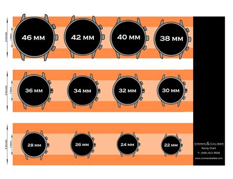 Watch Band, Dial, Bezel Size Guide .